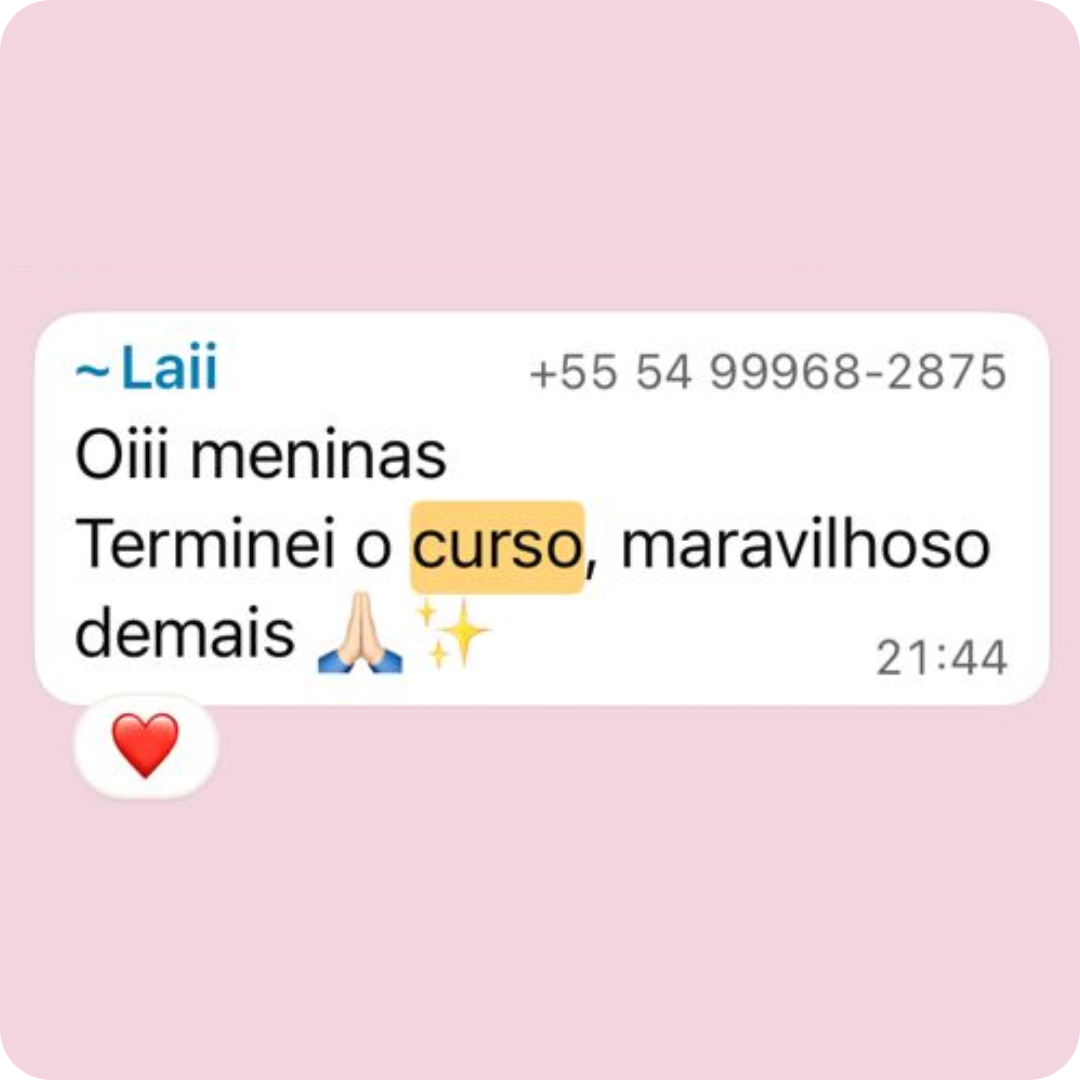 Depoimento de Laii sobre o curso maravilhoso